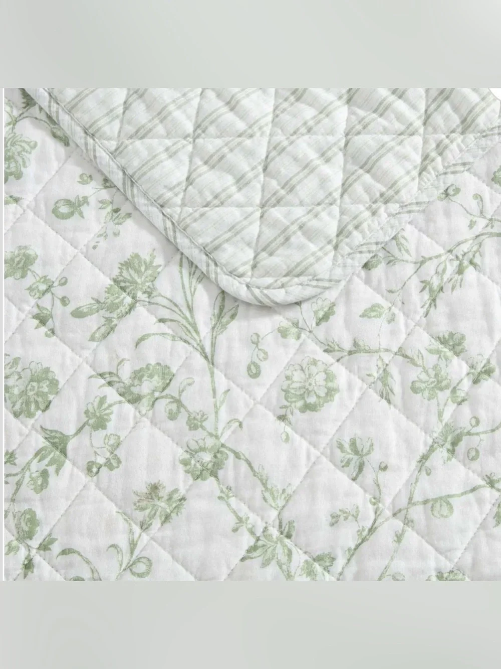 Like new Laura Ashley 3pc King Floral botanical Reversible 100% Cotton Quilt Set